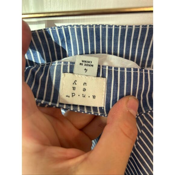 A new day asymmetric blue stripe skirt size 4 - Picture 6 of 8